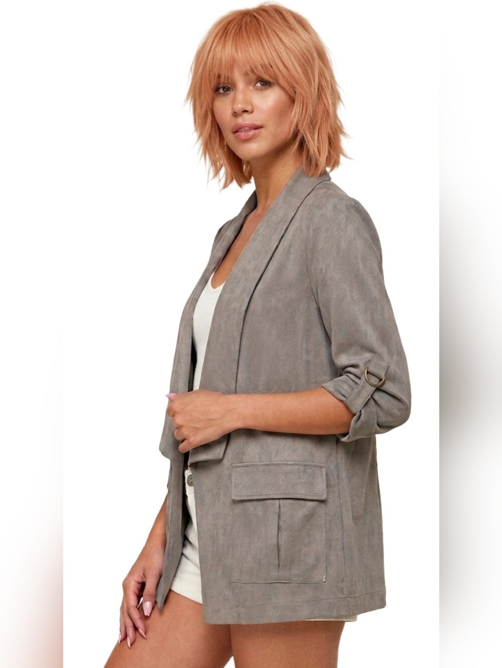 GUESS Marciano Malik Soft Blazer Jacket Lyocel Grey Size Small​ Secure Pockets